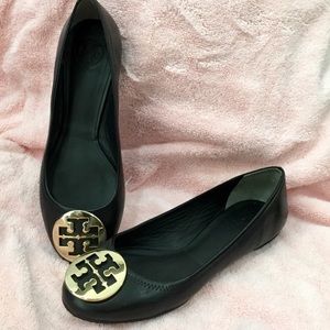 TORY BURCH Reva Women Leather Black Flats